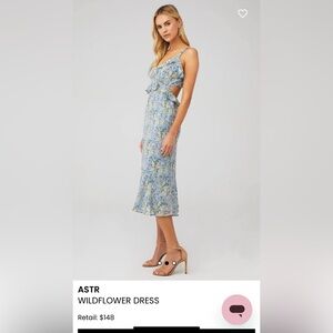 ASTR Wildflower Ruffle Cutout Midi Dress